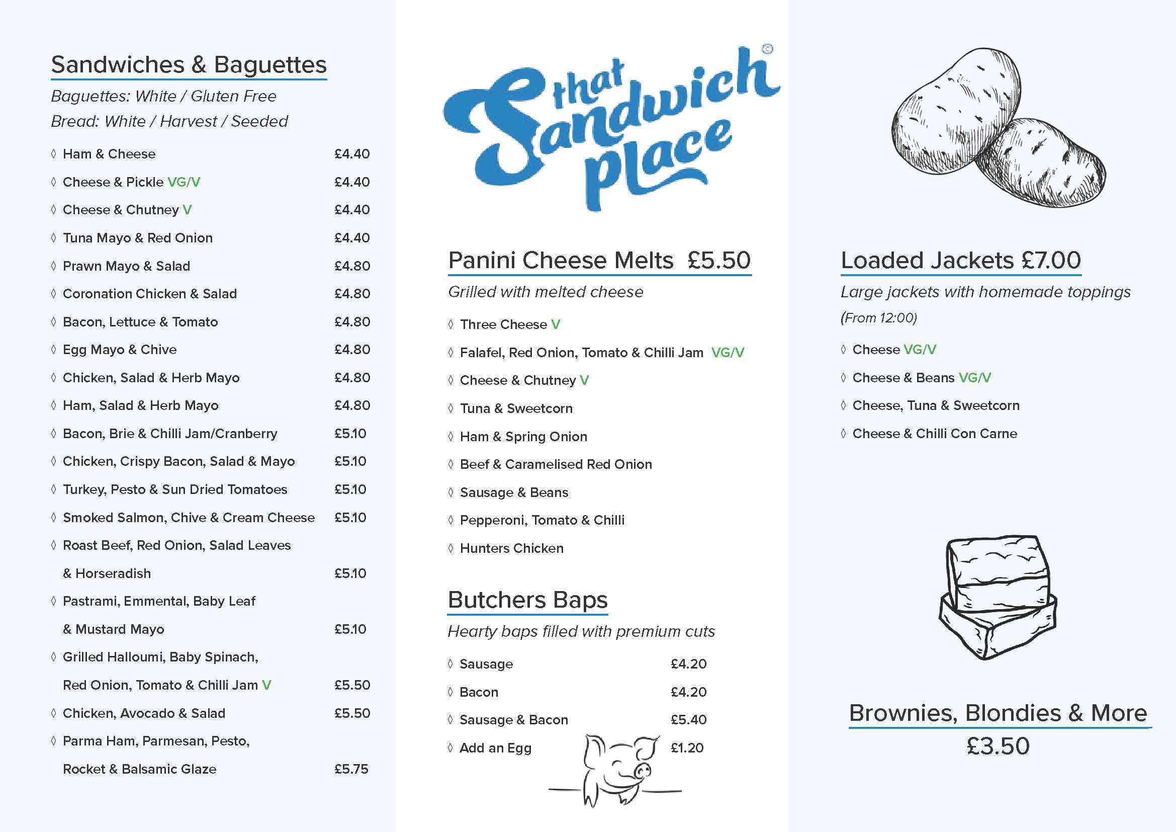 That Sandwich place menu p1